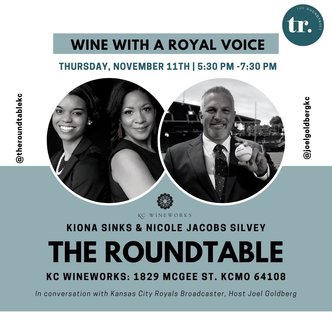 CoachNicole_KC's tweet photo. 🗣Who’s ready for the next #RoundtableKC event? @KionaSinks and I are thrilled to be joining @goldbergkc at our favorite venue, @KCWineworks! Join us for conversation, networking and a complimentary glass of wine! 🔗 https://t.co/p0D81w4HCN https://t.co/7MDPxAiAjo