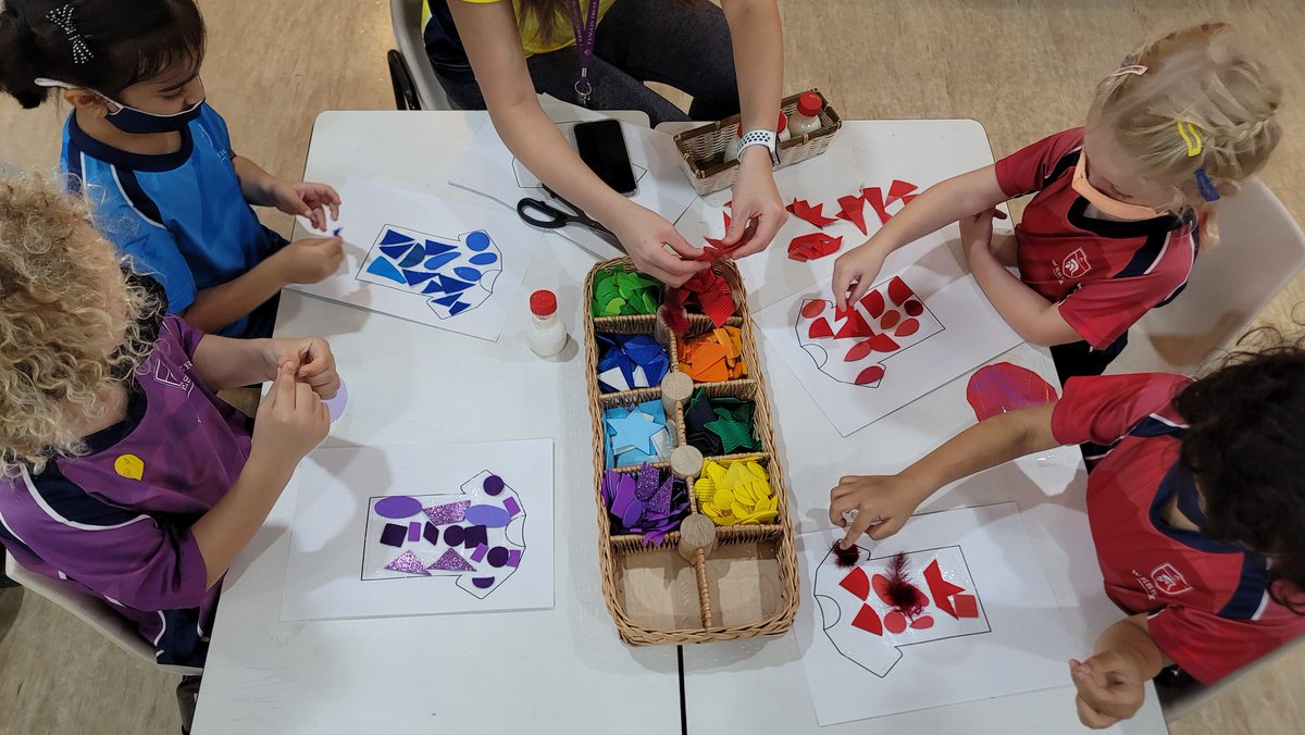 infants_TTS's tweet photo. House Day fun continues in the classrooms with children making connections with other team mates by designing and publishing their own 'All About Me' t-shirts, or making a named paper chain with all of their House mates 'linked' together throughout the morning. https://t.co/NqZplRq3Q4