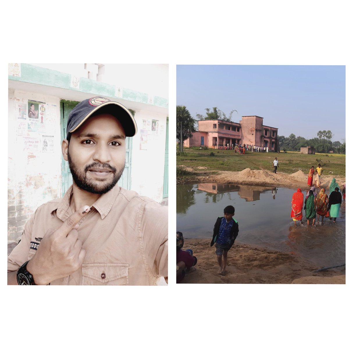 jaish5580's tweet photo. My First vote ever 
मुख्यमंत्री जी पिछले कई सालों से हमारे गांव के बच्चे आज तक इसी रास्ते से रोज स्कूल जाते हैं। मतदान केंद्र तक जाती महिलाएं l @NitishKumar
@Live_Cities
@aajtak
@TheLallantop
@ndtv
@officecmbihar
@ABPNews
@ActivistVed
@ZeeBiharNews

#biharpanchayatchunav21 https://t.co/HzyKk4PrwO