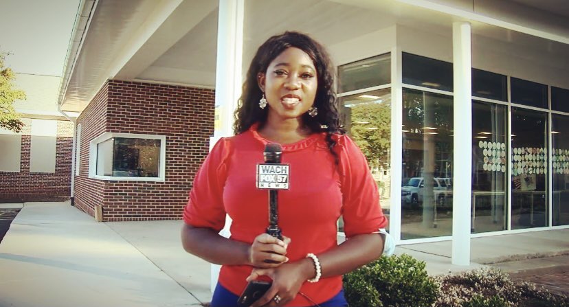 SimoneJamesonTV's tweet photo. Coincidentally wore red and blue for Election Day coverage. Then my coworker made me aware it fit the bill perfectly. 🥴🗳 #WACHFOX #tvnewsreporter #electionday2021 #columbiasc #richlandcountysc #SimoneJamesonreports https://t.co/kJXyPqJJMv