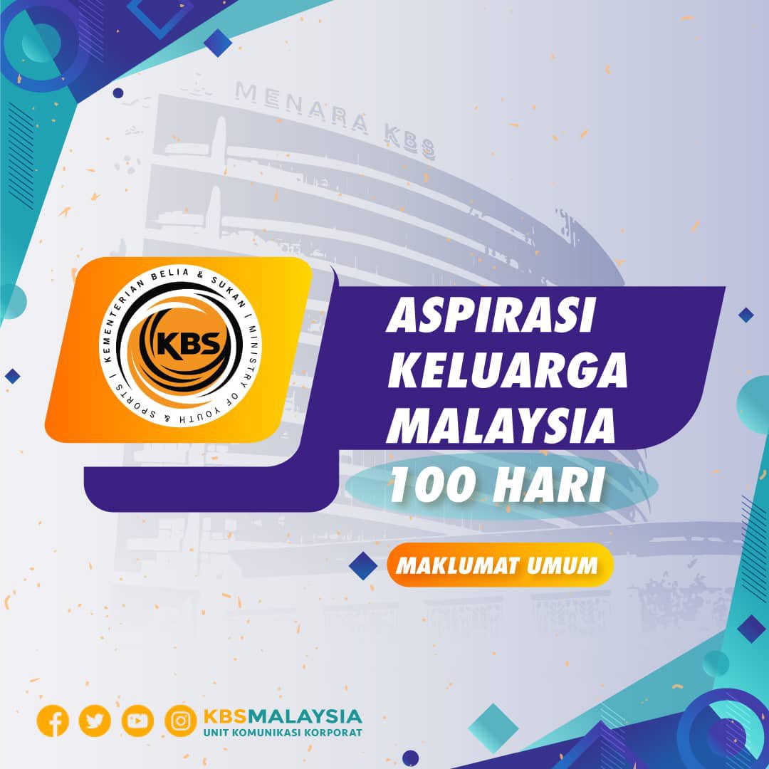KBSMalaysia's tweet image. ASPIRASI KELUARGA MALAYSIA - 100 HARI

Selaras dengan pengumuman YAB Dato' Sri Ismail Sabri bin Yaakob, Perdana Menteri untuk melaksanakan penilaian prestasi Ahli Jemaah Menteri dan menekankan budaya kerja berprestasi tinggi, untuk itu,