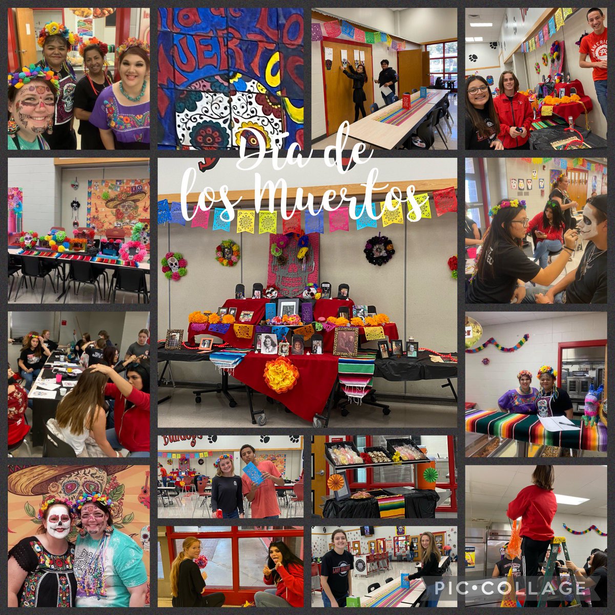 SO amazed at what my kids and our cafeteria ladies accomplished this year for día de los Muertos! 😭💗#DiaDeMuertos #MAS #MexicanAmericanStudies