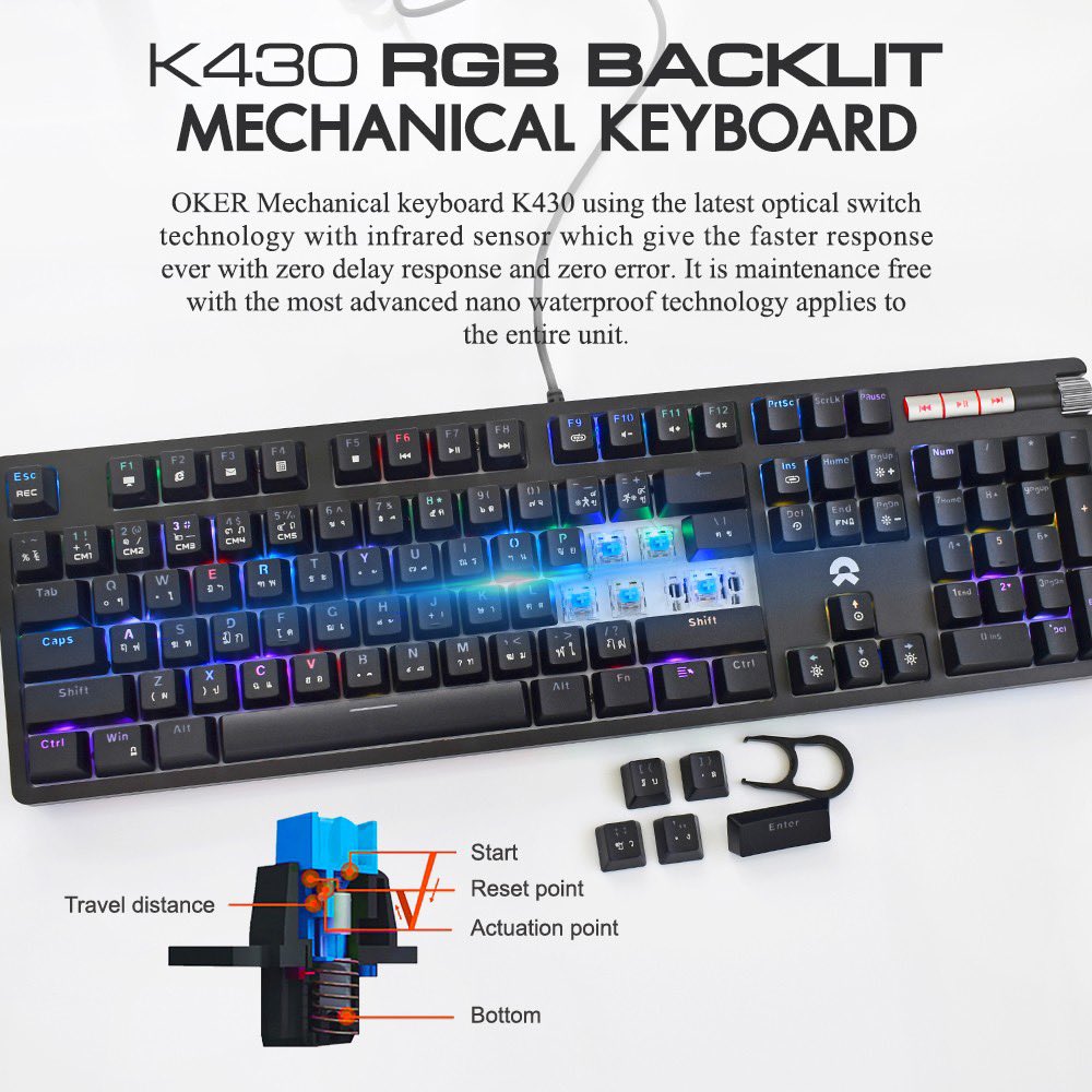 ComputerVgl's tweet photo. OKER K430 RGB BACKLIT Blue Switches คีย์บอร์ด เกมมิ่ง
ราคา 999 บาท
#คีย์บอร์ดvgl 

สนใจแอดไลน์ ID : @vglcomputer หรือ ☎️0614915536 หรือติดต่อได้ที่ Shop ทุกสาขาค่ะ
#keyboard #เกมมิ่ง #คีย์บอร์ดแมคคานิคอล #คีย์บอร์ดบลูสวิตส์ #blueswitch #คีย์บอร์ดเล่นเกมส์ #คีย์บอร์ดมีไฟ https://t.co/c1KQbWqQ3N