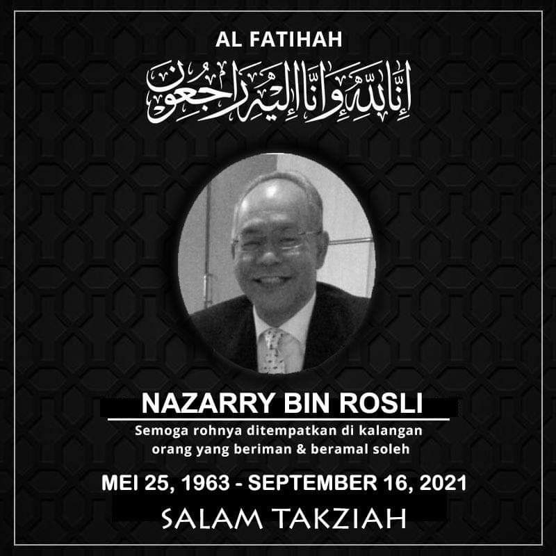 NazarryRosli's tweet photo. Assalamualaikum semua. Bagi sesiapa yang berkelapangan pada esok malam, anda semua dijemput hadir bagi sesi bacaan Yasin untuk Almarhum tuan Nazarry Rosli. Mohon kepada semua untuk forwardkan kepada rakan-rakan yang lain. Terima kasih. https://t.co/GxS5Ql564H