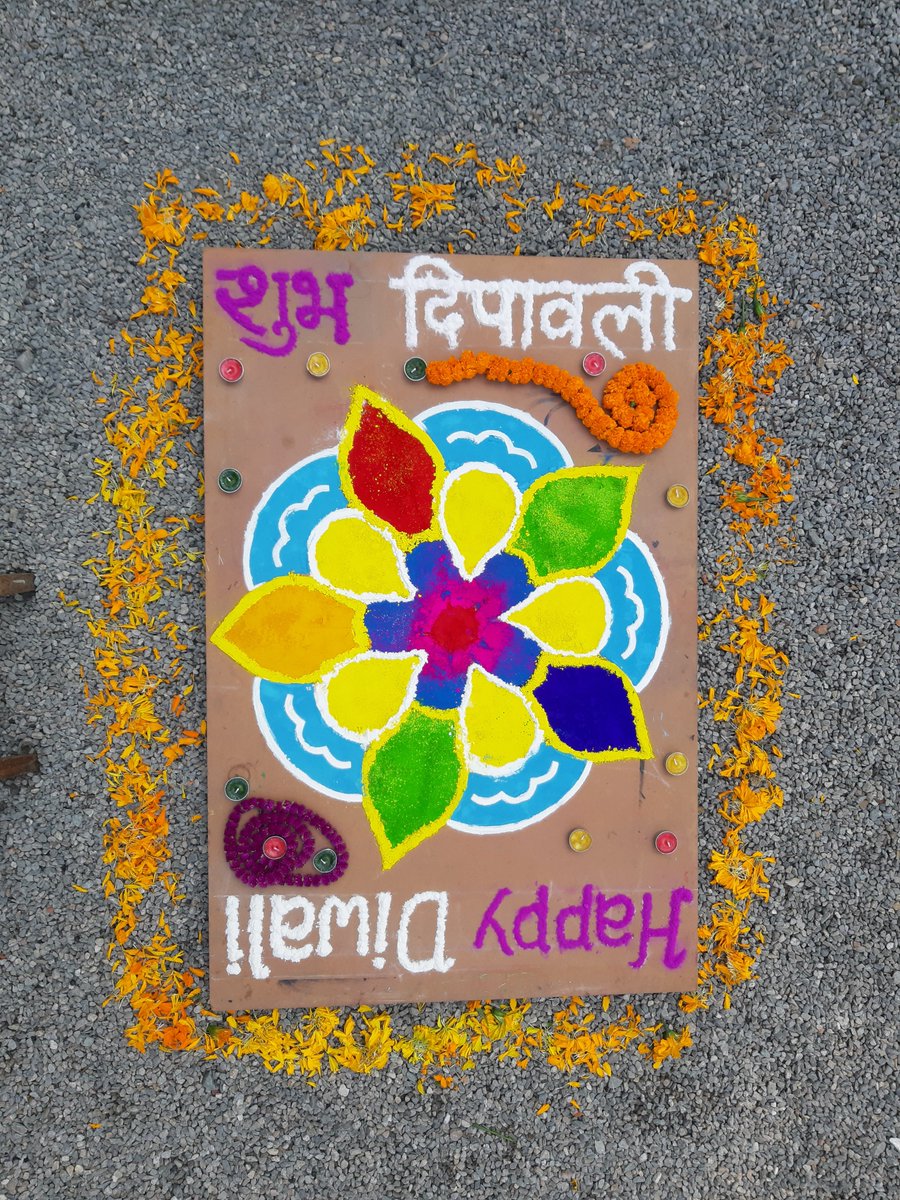 TBSmfl's tweet photo. Happy Tihar everyone! Rangoli design at TBS 
We are ready to welcome the festival-Tihar -' festival of light '. https://t.co/NbckUACa53