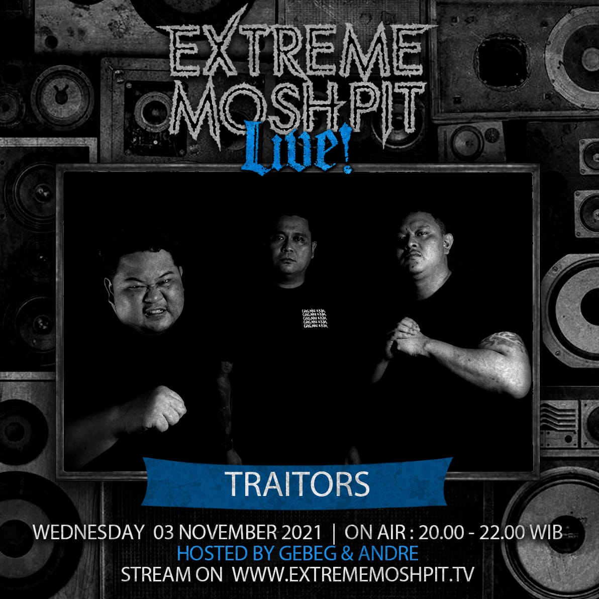 traitors_hc's tweet image. Dont forget tonight we will peform live @ExtremeMoshpit On air : 20.00 - 22.00.. Just watch and see...🤘🔥😎