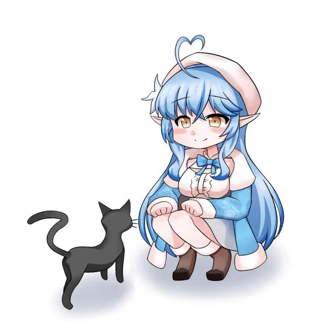 黒猫とラミィ。 #LamyArt 