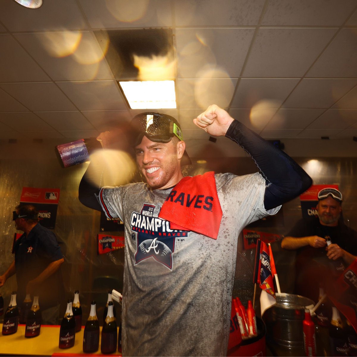 MLB's tweet image. Party time #ForTheA! #CHAMPS