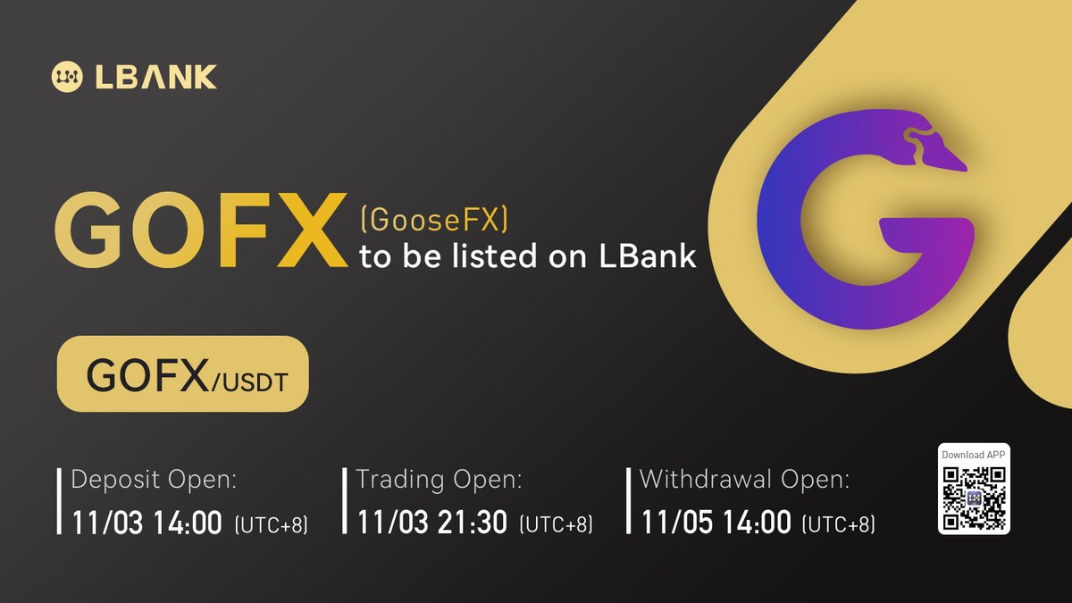 LBank.info on Twitter "🔥 New listing 💫 GOFX(GooseFX) will be listed