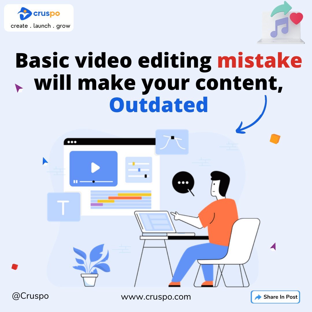 cruspoofficial's tweet photo. Video editing is one of those ignored steps which lead to massive changes in the end result. If you use trendy graphics or animations in your videos soon it will be out of style and your video will look outdated.

#video #Creator https://t.co/wFFYbcEXsX