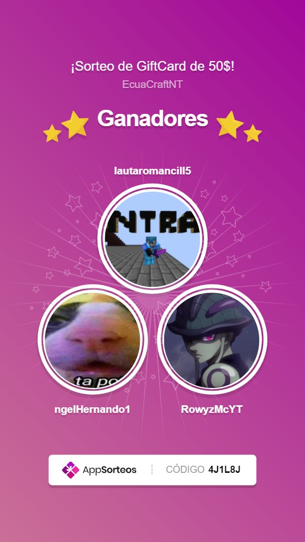 EcuaCraftNT's tweet photo. ¡Ganadores del sorteo! 2/2

En las fotos pueden ver el @ de las personas que ganaron, si estás en la lista por favor enviar MD. (Si ganas 2 o más veces solo se te dará 1 premio) https://t.co/idwVje6F5v