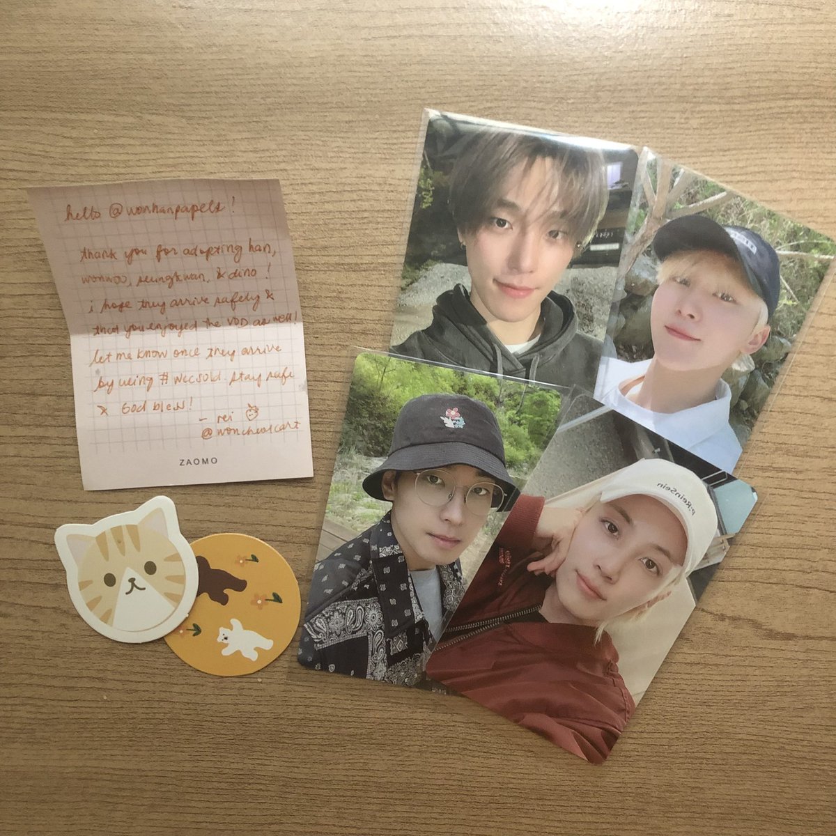 rosiethreeam's tweet photo. yayyy they’re finally home 💐 

thank you for assisting my vod purchase and letting me adopt these four lil bubs right here hehe @woncheolcart #wccsold 🤍 https://t.co/AIeAZOVYYN