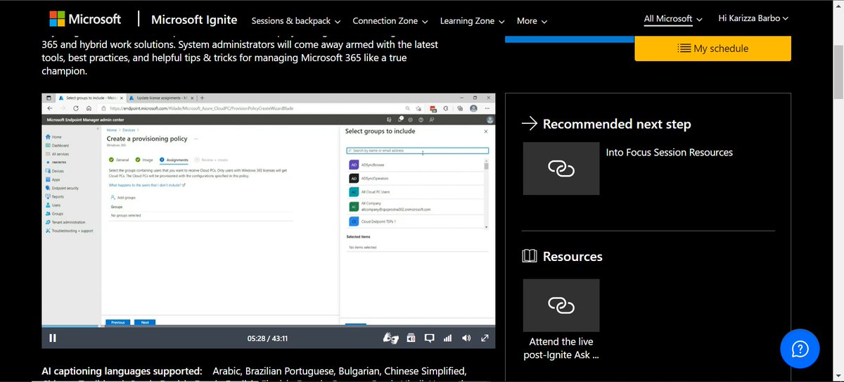 karizzabarbmond's tweet photo. Microsoft Ignite Into Focus_Microsoft 365 Administration and Management ATM. Productivity and Learning 🔥🔥🔥 #MSIgnite #MicrosoftCXP #MicrosoftTeams @AccentureTech @Microsoft https://t.co/BR1AXtugup