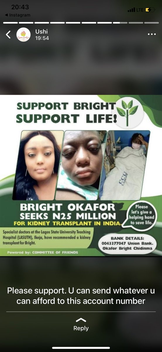 ChiamakaOfor_'s tweet photo. Help my friend get a new kidney please….Nothing is too small🥺🥺🙏🙏🙏

https://t.co/qkBrKpLPix… https://t.co/wiDlbOJuL7