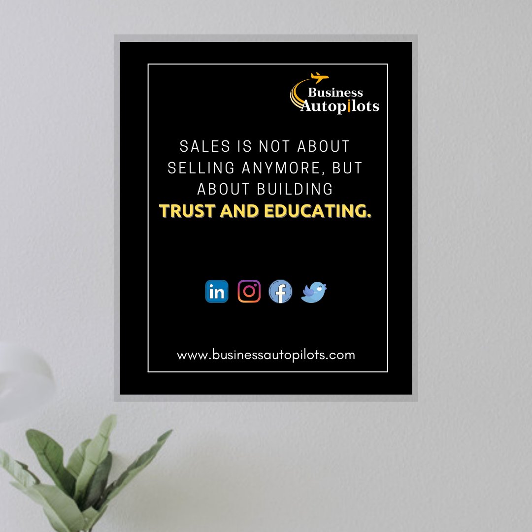BAutopilots's tweet image. The most expensive thing in the world is &quot;TRUST&quot;

Exactly!

No-one will buy anything from you unless you build trust and educate them.

#BusinessAutopilots 
#copywritingforbusiness #sales #copywriting #salestraining #copywritingservice #contentagency #contentwriter #salestrainer