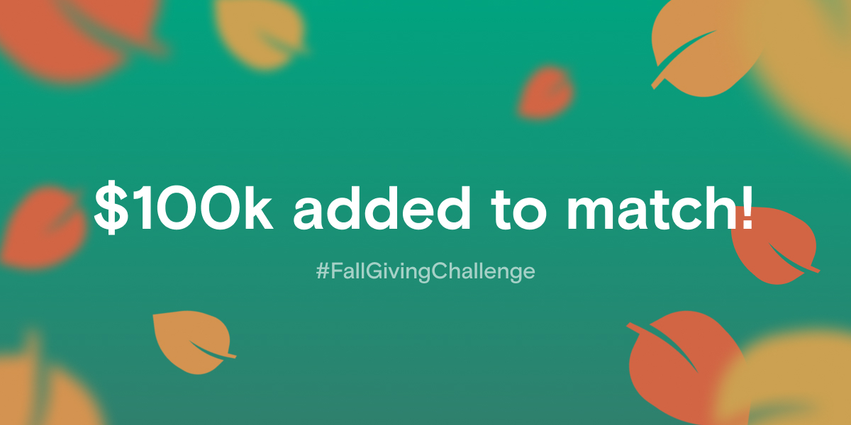 everydotorg's tweet photo. Generous givers have rallied in < 48 hrs to unlock nearly $250k in matching for #FallGivingChallenge! We're thrilled to announce an extra $100k has been donated to the match pool. Double your donations at https://t.co/zP0bFJTl65 today! https://t.co/5NwKmoPHhd