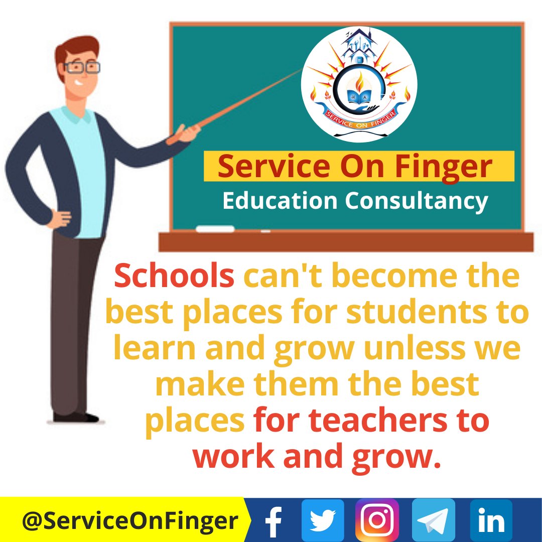 ServiceFinger's tweet photo. School can't become the best places for students to learn and grow unless we make them the best places for teachers to work and grow.
#𝗦𝗲𝗿𝘃𝗶𝗰𝗲𝗢𝗻𝗙𝗶𝗻𝗴𝗲𝗿
#EducationalConsultancy
#Teachers #Students
#HeppyDiwali https://t.co/7ESyBRRfJR