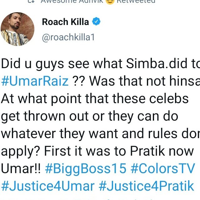 AsimUmSim's tweet photo. Our boy #UmarRiaz is  getting support from celebs outside the BB and  audience 🥰 

@ColorsTV  @BiggBoss  whatever u do with Umar he will shine more 🤞♥️ #BiggBoss15 https://t.co/Uv2BP2OXXw