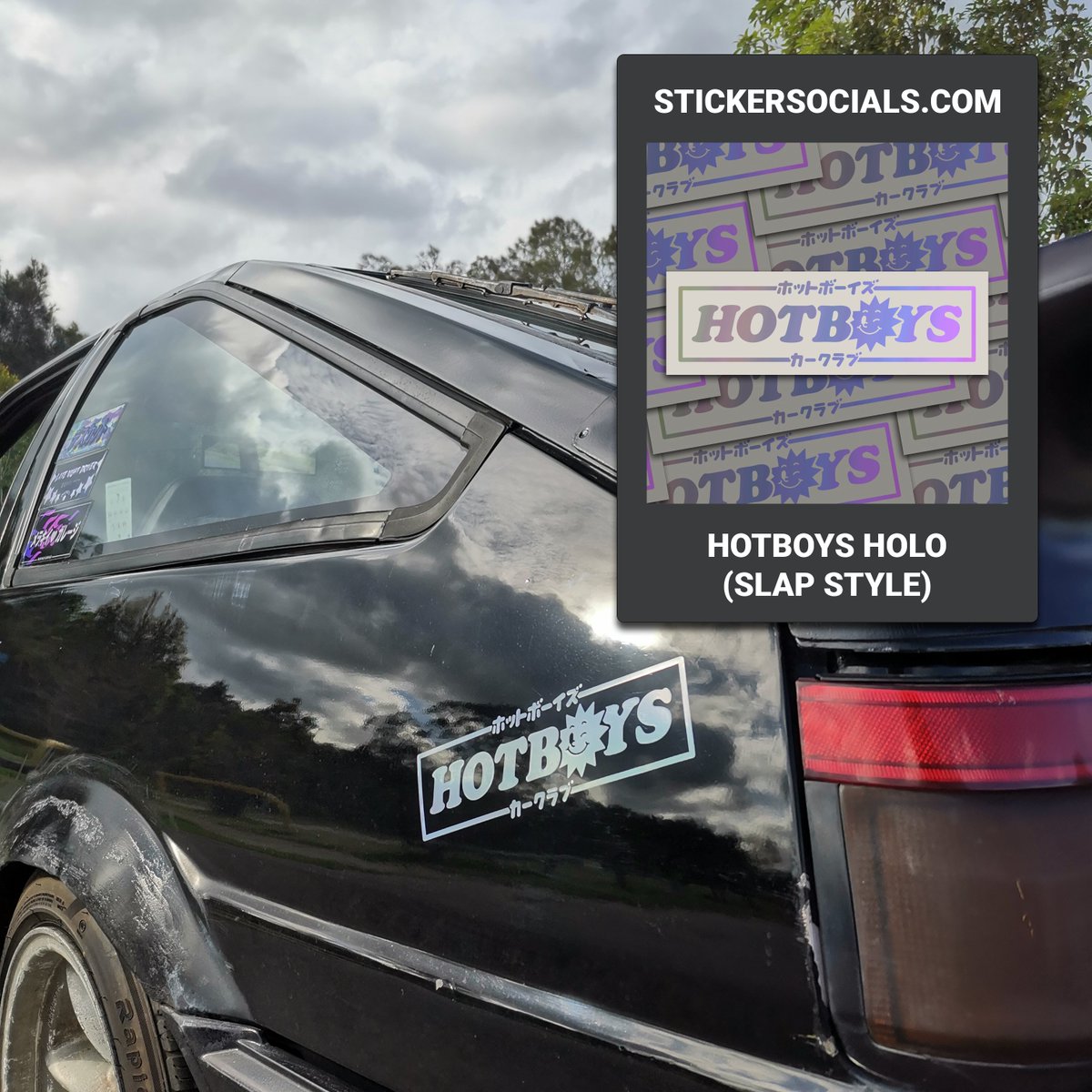StickerSocials's tweet photo. ⭐️ HOTBOYS HOLOGRAPHICS TAKEOVER! ⭐️

🚗 @noah.lubke

#ae86 #sprinter #toyota #levin #ae86world #smallbusiness #decal #slap #sticker #carmeet #JDM https://t.co/5m1nSGkUMa