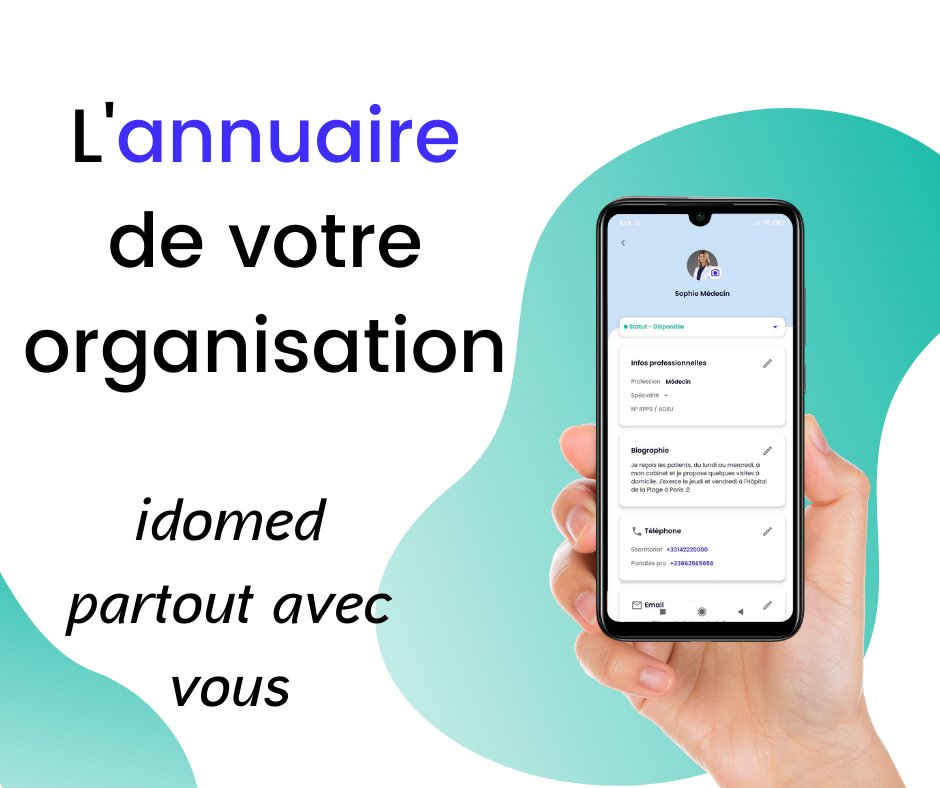 Pour les professionnels de #santé qui ont besoin de pouvoir échanger à tout moment, en tournée ou au cabinet... <a href="/idomedTLM/">idomed - Messagerie instantanée de santé</a> vous donne accès à l'annuaire général et à celui de votre organisation partout où vous vous trouvez !