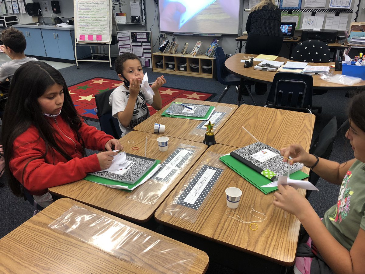 PCS_ElemSTEM's tweet photo. It’s getting windy in here! Westgate ES students built their prototypes for the Windmills at Work #STEM challenge &amp; tested how long it took for it to raise their paper cup. 
#STEMPinellas #STEMeducation https://t.co/60SiSk3Be7
