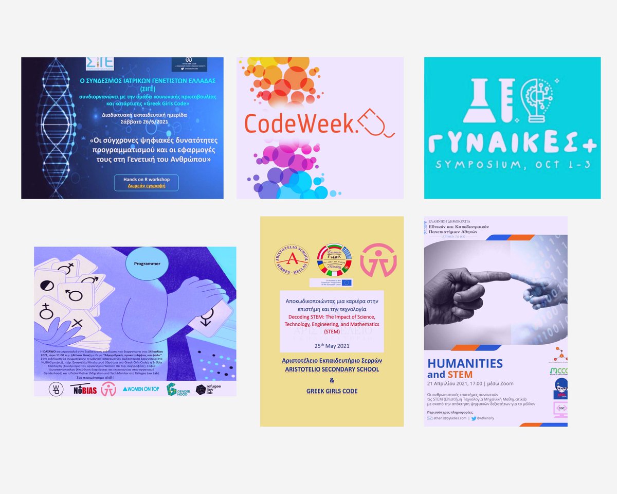 👩🏻‍💻 Greek Girls Code in action! 

Over the last couple of years we have co-organised and participated in a number of events highlighting the work and achievements of Greek women in STEM! Stay tuned for more actions and events in the future! 
#stem #womeninstem