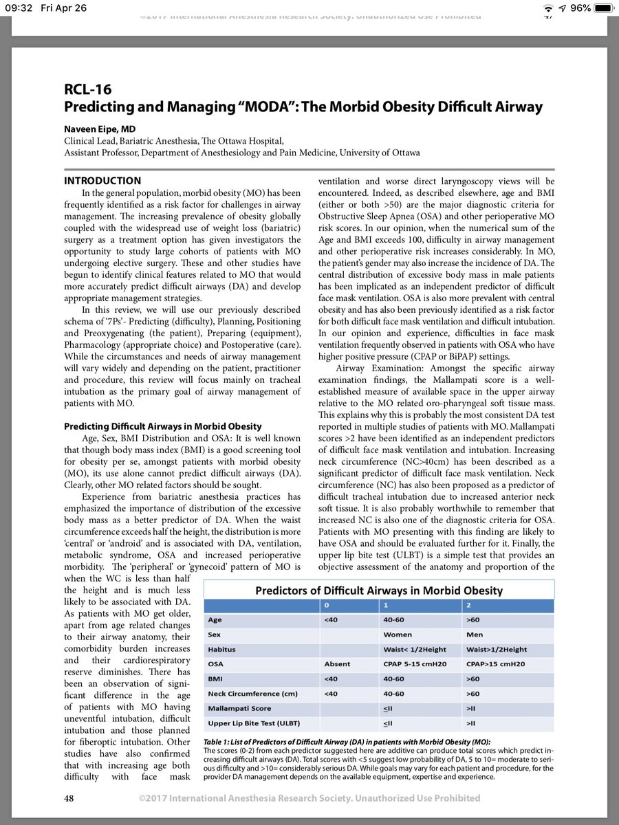 NaveenEipe's tweet image. In #MObesity, go for first pass success #FPS with shortest *time to tracheal intubation #TTI

With DL/McCoy, use #PreloadedBougieTech to reduce steps &amp;amp; #TTI with ^efficiency &amp;amp; #FPS

(If opting for #HAVL always use the rigid gliderite stylet)

This is the #KISS principle of #MODA