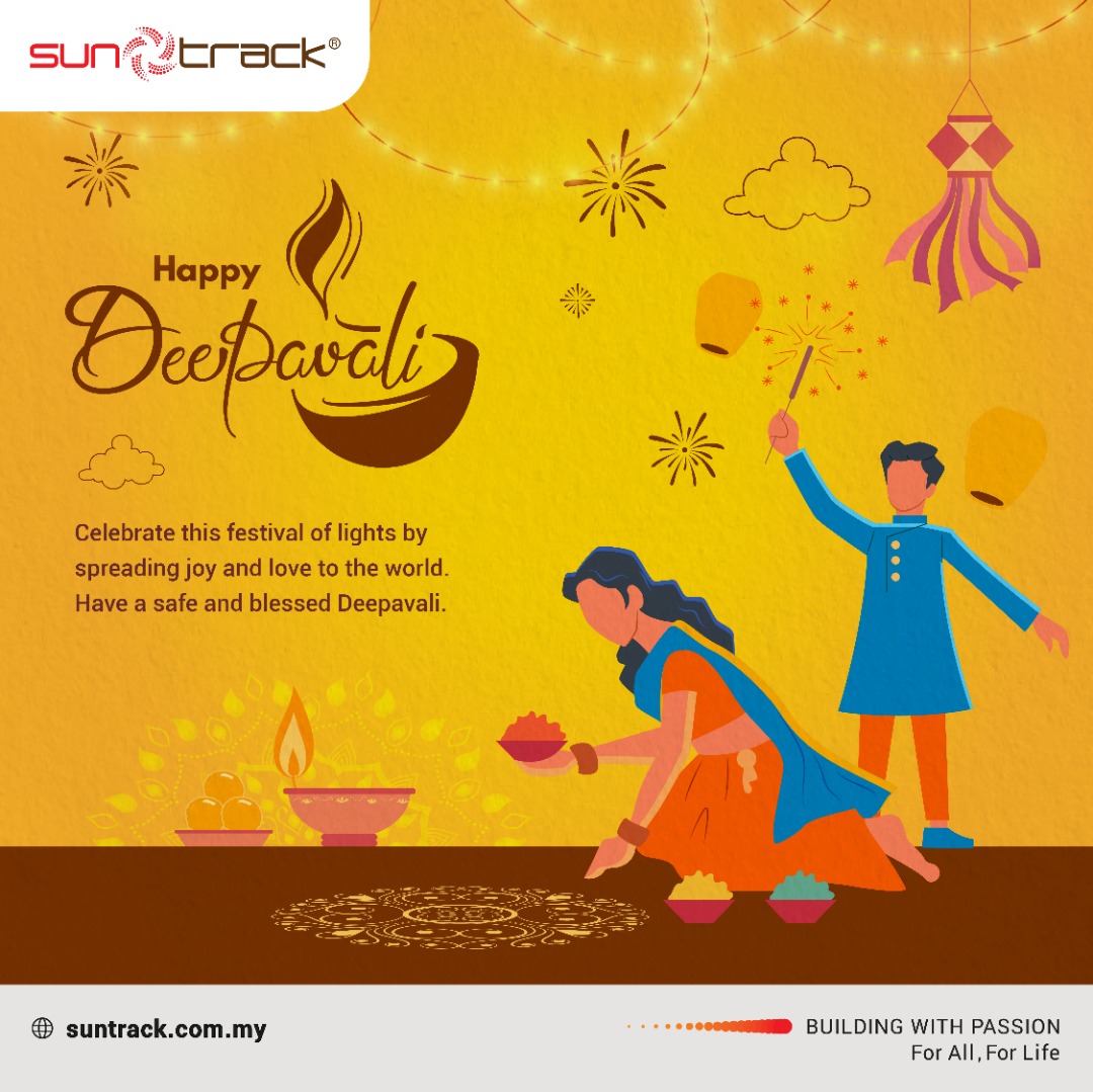 suntrackpassion's tweet photo. Just like the colours of rangoli, may your home be filled with smiles, laughter, and love on this special celebration. Wishing you and your loved ones a prosperous and joyous Deepavali! 
#Suntrack #BuildingWithPassionForAllForLife #TuaiResidenceSetiaAlam https://t.co/qG2EgTrIju