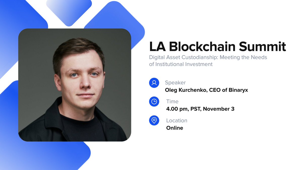 Binaryx: Trading Platform (@binaryx_en) on Twitter photo 🗣This year <a href="/LABlockchainSmt/">LA Blockchain Summit</a> holds a massive platform for industry discussions. Oleg Kurchenko, founder and CEO of Binaryx to participate in one of them.
Watch the live discussion at 4 PM PST, November 3.
📲youtube.com/watch?v=14SK7R… 🗣This year <a href="/LABlockchainSmt/">LA Blockchain Summit</a> holds a massive platform for industry discussions. Oleg Kurchenko, founder and CEO of Binaryx to participate in one of them.
Watch the live discussion at 4 PM PST, November 3.
📲youtube.com/watch?v=14SK7R…