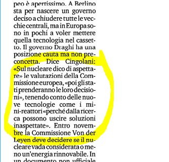Non esiste il #nucleare sicuro e pulito. Il ministro Cingolani se ne faccia una ragione o dia le dimissioni. Incommentabile ed imperdonabile che l'Italia arrivi alla #COP26 delirando di nucleare e aprendo al gas invece di spingere su rinnovabili, efficienza e biodiversità.
