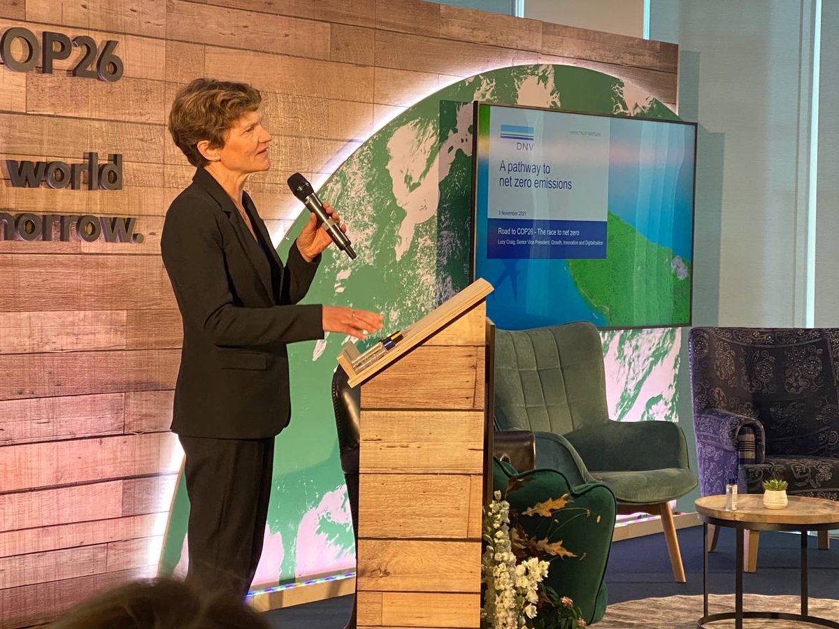 .<a href="/LucyCraig_DNV/">Lucy Craig</a> presented our latest report 'Pathway to net zero emissions' during the 'Road to #COP26 : The race to net zero' session featuring experts from across the industry. #COPtales