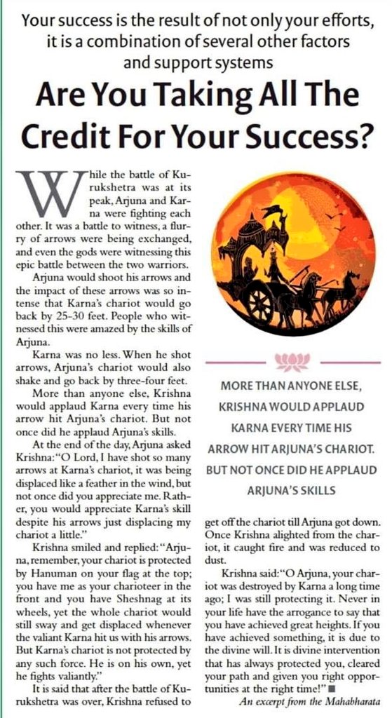 Never have arrogance in life that you start telling people you have achieved great heights.

There is always a visible or invisible protection that guides you on your path.

Right opportunities comes at right time supported by hard work &amp; luck.

A must read 👇👇