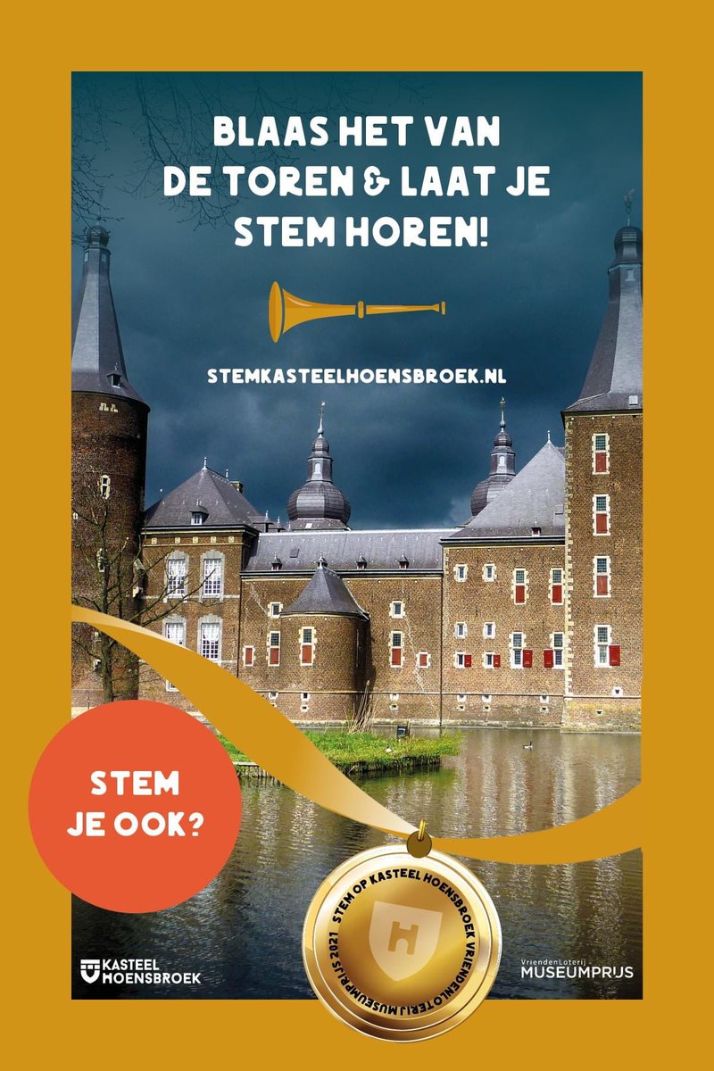 KasteelHoen's tweet photo. 𝐖𝐨𝐰 𝐰𝐚𝐭 𝐳𝐢𝐣𝐧 𝐰𝐢𝐣 𝐭𝐫𝐨𝐭𝐬!😁 🏰 We behoren tot de 3 finalisten voor de VriendenLoterij Museumprijs. 𝐁𝐥𝐚𝐚𝐬 𝐡𝐞𝐭 𝐯𝐚𝐧 𝐝𝐞 𝐭𝐨𝐫𝐞𝐧 &amp; 𝐥𝐚𝐚𝐭 𝐣𝐞 𝐬𝐭𝐞𝐦 𝐡𝐨𝐫𝐞𝐧 via https://t.co/SXLEKUITAN 

#museumprijs #laatjestemhoren @VriendenLoterij https://t.co/gTV662Y7z4