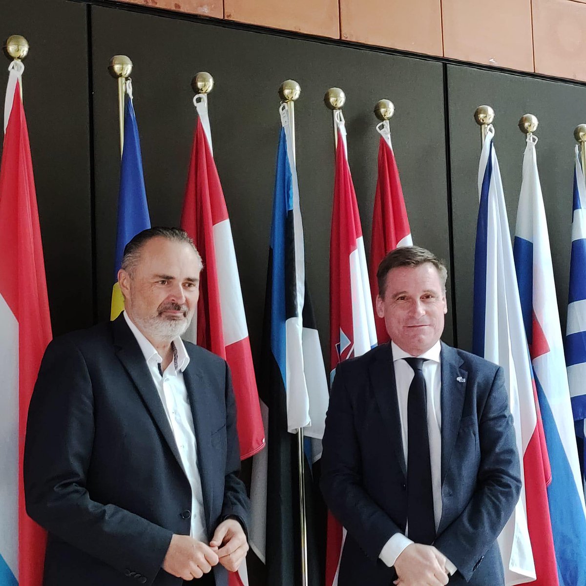 Today <a href="/oliverroepke/">Oliver Röpke</a> had a very fruitful meeting with governor (Landeshauptmann) of Burgenland Hans Peter #Doskozil. 

They had the chance to discuss the key role of social partners on how to ensure decent #Minimum Wages, how combat #SocialDumping &amp; how to make #CoFoE a success.