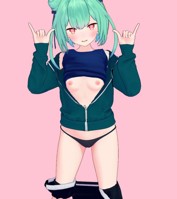 ・半脱ぎモデル作成
こういうのができるのが良いですね🥰
別モデルとしてですが半脱ぎモデルも作成してます
ただパーカーはウェイトが手間かかりすぎるのでおまけ程度の物になります
こういう綺麗に脱がせた感じをモデリングしようと思うとかなり難しいので良き😋 