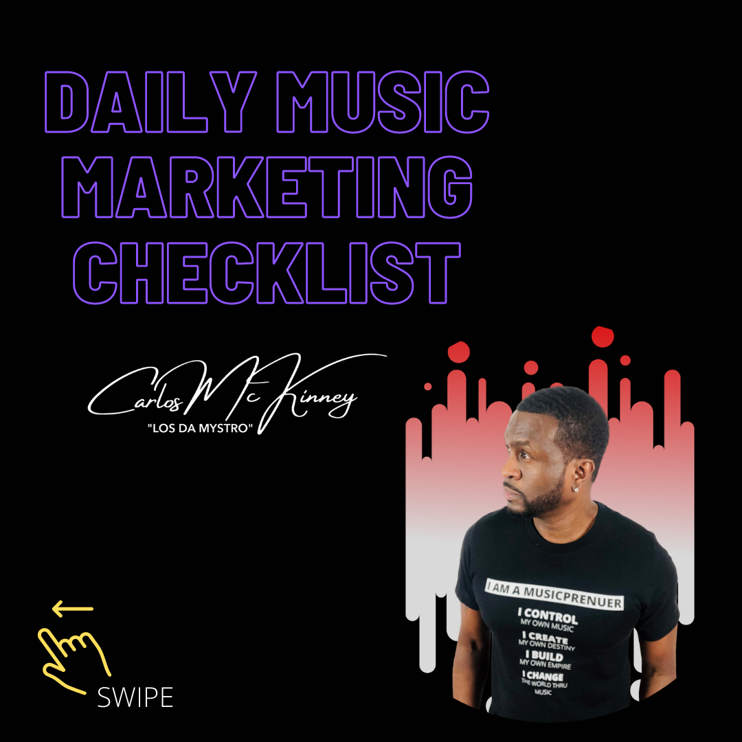 LOSDaMystro's tweet photo. 🔥🎙DAILY MUSIC MARKETING CHECKLIST🔥🎙 

#musicmarketing #checklist #marketingtips #remix #songs #soundcloud #spotify #tidal #video #808s #ableton #abletonlive #abletonpush #akg #audioengineer #audioproduction #beatproducer #composerlife #cubase #daw #fabfilter https://t.co/IviFy6K889
