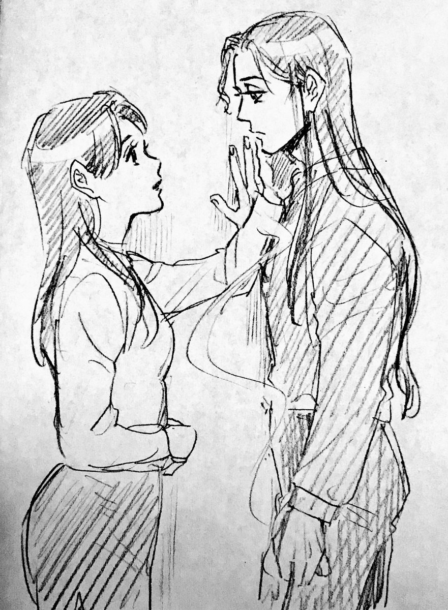 赤明…こうやってタバコから放して抱きしめる素敵な動画を見たので描きたくなって😭💖 