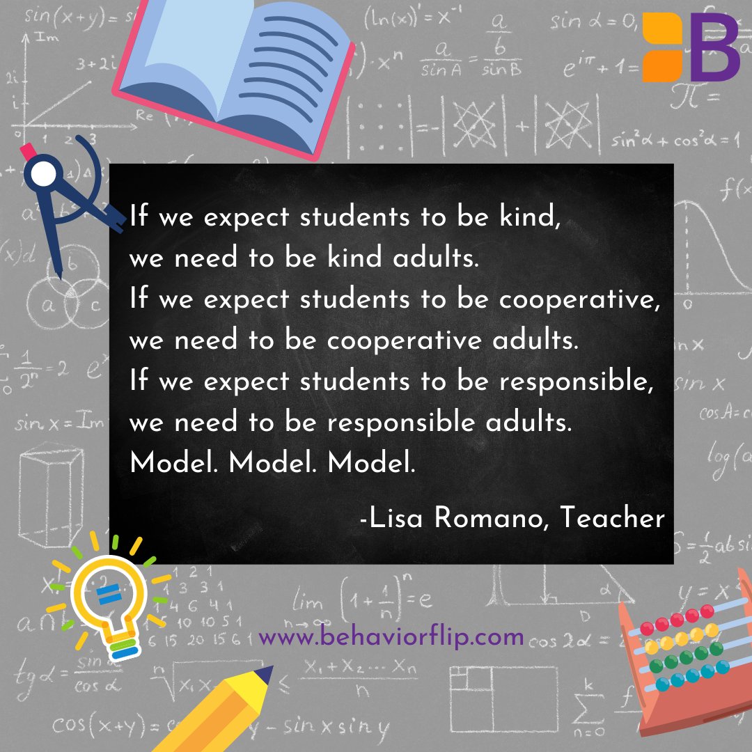 This is true - 🙌 
🌐 behaviorflip.com 
#behaviorflip #modelbehavior #teacherstudent