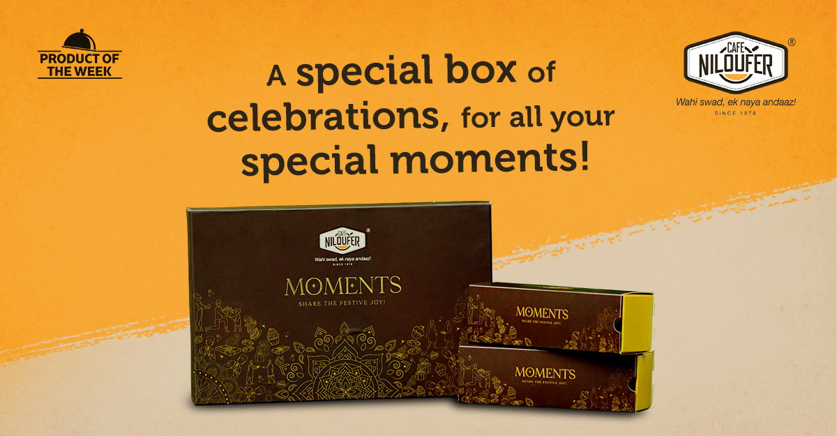 cafe_niloufer's tweet photo. Presenting our newest festive addition, Moments. Get assorted cookies and so much more inside! Customize your gift accordingly with Cafe Niloufer.
#CafeNiloufer #ProductoftheWeek #DilSeHyderabadi #AsliHyderbadi #CelebrationsBox #SpecialMoments #Diwali #CafeNiloferGiftHampers https://t.co/duJWJ8TEcs