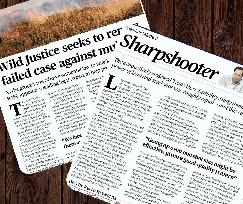 BASCnews's tweet photo. SHOOTING TIMES

Read this week's Shooting Times?

Alistair Mitchell's Sharp Shooter column talks about lead vs steel and Matt Cross' article about Wild Justice's attack on shooting, includes coverage of BASC's appointment of legal expert Dr Marnie Lovejoy. https://t.co/su5OlhboaP https://t.co/s2klaCG3sa