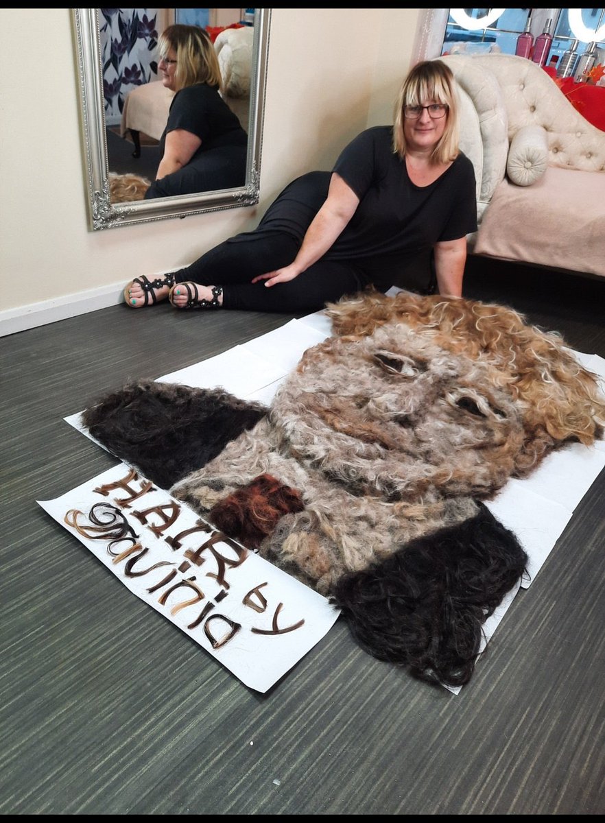 jonkay01's tweet photo. Ok…What do you do with a bag of HUMAN HAIR collected during lockdown? ✂️✂️ You make a picture of Boris Johnson, of course. Somerset stylist Davina Fox created this from her customers’ locks. There is nothing more to say. @bbcsomerset https://t.co/tWdxOvKF7U