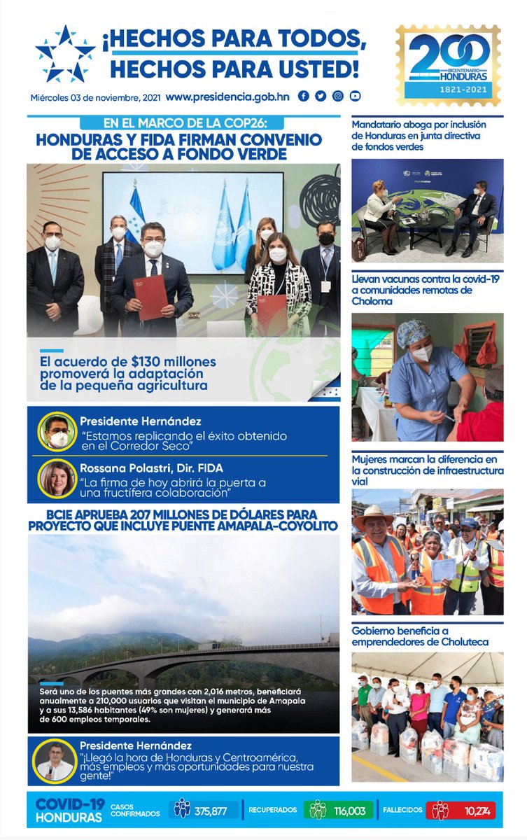 johvolvera's tweet photo. 🗞️ 𝐏𝐎𝐑𝐓𝐀𝐃𝐀 | Compartimos con ustedes las noticias más destacadas para este miércoles 03 de noviembre de 2021.
#𝐇𝐨𝐧𝐝𝐮𝐫𝐚𝐬𝐂𝐨𝐧𝐇𝐞𝐜𝐡𝐨𝐬

Estas noticias y más usted las podrá encontrar ingresando en:

⬇️⬇️⬇️
https://t.co/XKVmhuylAO https://t.co/qS5lG7tUYc