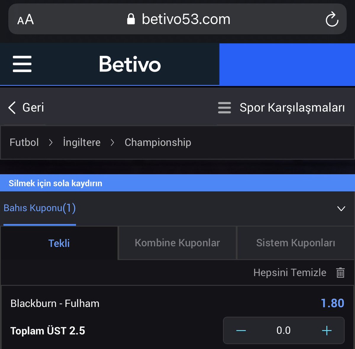 ⚽️Betivo / MAÇ ÖNÜ
<a href="/Betivo_Tr/">Betivo</a>

🎁%100 ve %50 Canlı İlk Yarırım Casino Bonusu 
🎁%100 Spor İlk Yatırım Bonusu

Link ; bit.ly/BETIVO

Destek için beğeni ve rt atmayı unutmayın 😎