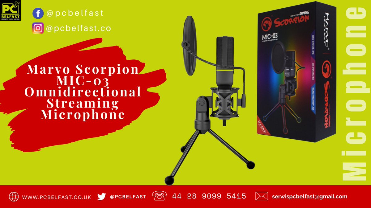 PcBelfast's tweet photo. Marvo Scorpion MIC-03 Omnidirectional Streaming Microphone
.
.
https://t.co/cT0gsKj8rg

Like, Share and Follow @PcBelfast

#belfast #pcstore #pcgamer  #computershop #msi  #custompc #gaming  #desktop #gamingplus #Intel #microphone #ps #marvoscorpion https://t.co/LYjYAO7ySX