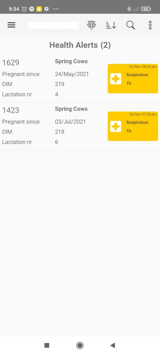 CowManagerIRL's tweet photo. Phone went off late last night, two CowManager health alerts. Both checked first thing this morning, 1629 lame with a drop and 1423 in the very early stages of a case of mastitis (no swelling). Both treated early and on the road to recovery! #GrassToMilk #Farming365 @CowManager https://t.co/E8w5FvN8E1