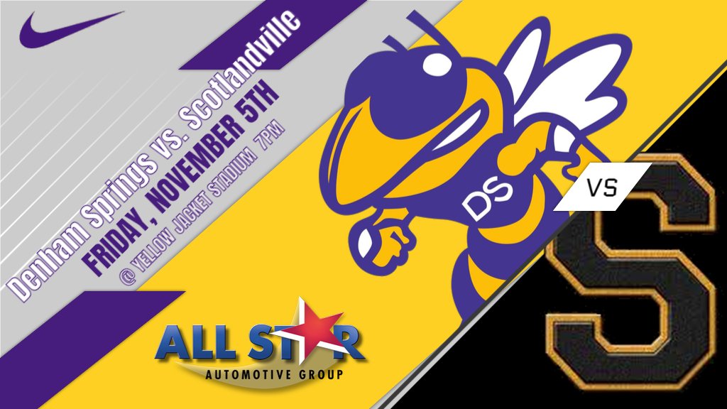 denhamspringsFB's tweet photo. TWO DAYS TILL GAMEDAY!

JOIN US FRIDAY NIGHT FOR THE LAST REGULAR SEASON GAME IN YELLOW JACKETS STADIUM.

KICKOFF IS AT 7PM.

@RobDeArmond @DSHSJackets @dsjacketstv @FambroughAdv @RecruitLouisian @allstarautoLA

#W1NasONE #Part2 #DenhamStrong #ThisOneIsForSmitty https://t.co/JaQi3Q5477