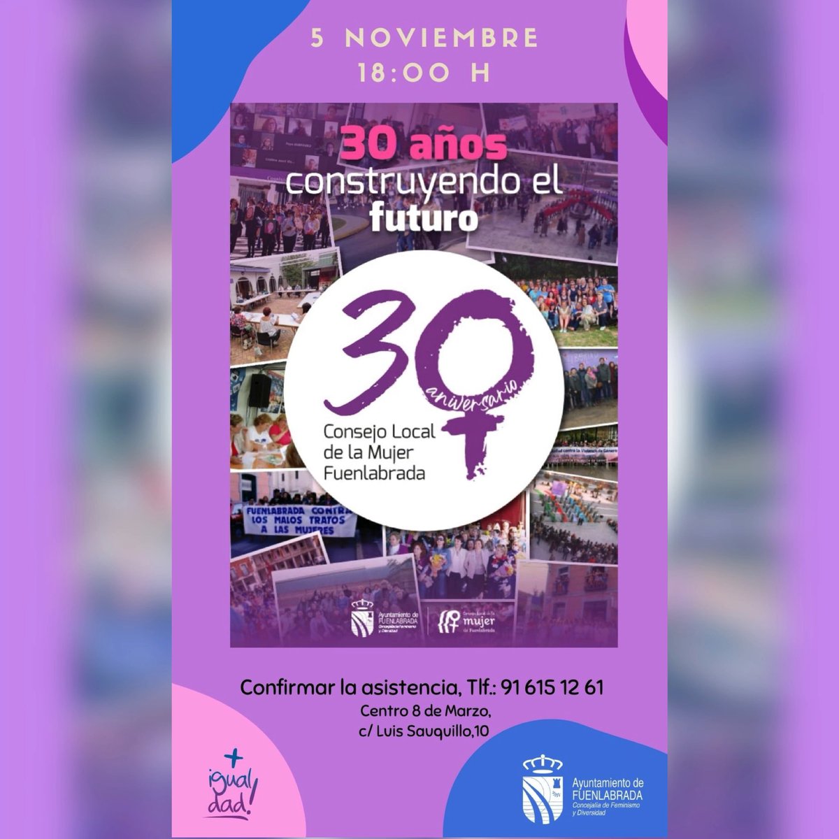 AytoFuenlabrada's tweet photo. 🔊🔊Estamos de celebración! 
El próximo viernes 5 de noviembre, te esperamos.
Reserva tu entrada en el @8_de_Marzo 
📞916 151 261
📧 feminismo@ayto-fuenlabrada.es
Con actuaciones de La coral "Cantando nos van a oír",  El Grupo de teatro 8 de marzo y Lourdes Pastor. https://t.co/l3WZ17Fmdb