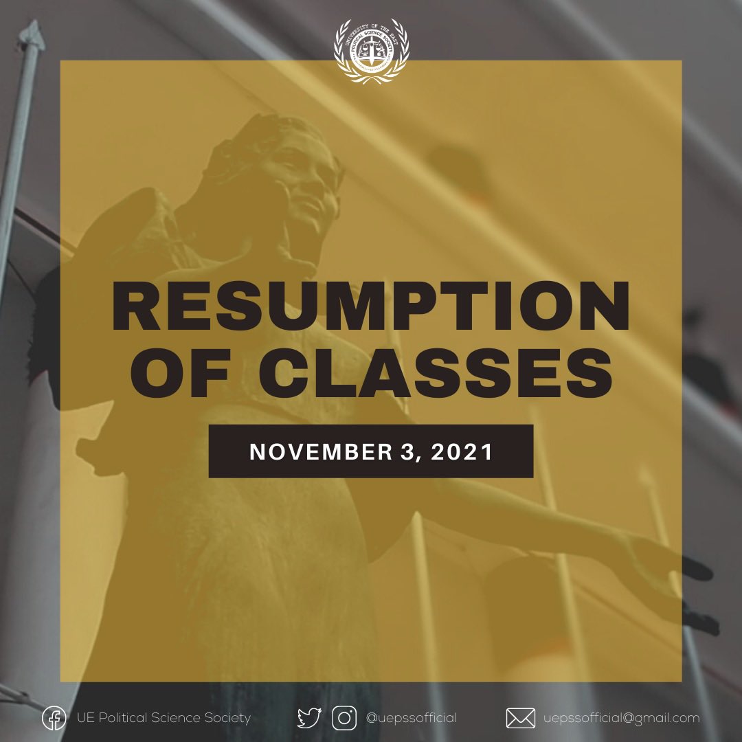 uepssofficial's tweet photo. Back to work today, PolSci Warriors! November 3 officially marks the end of the long weekend.
#SulongPolSci
#IncedereSineTimore
#ForwardWithoutFear https://t.co/UwkEt09ZGI