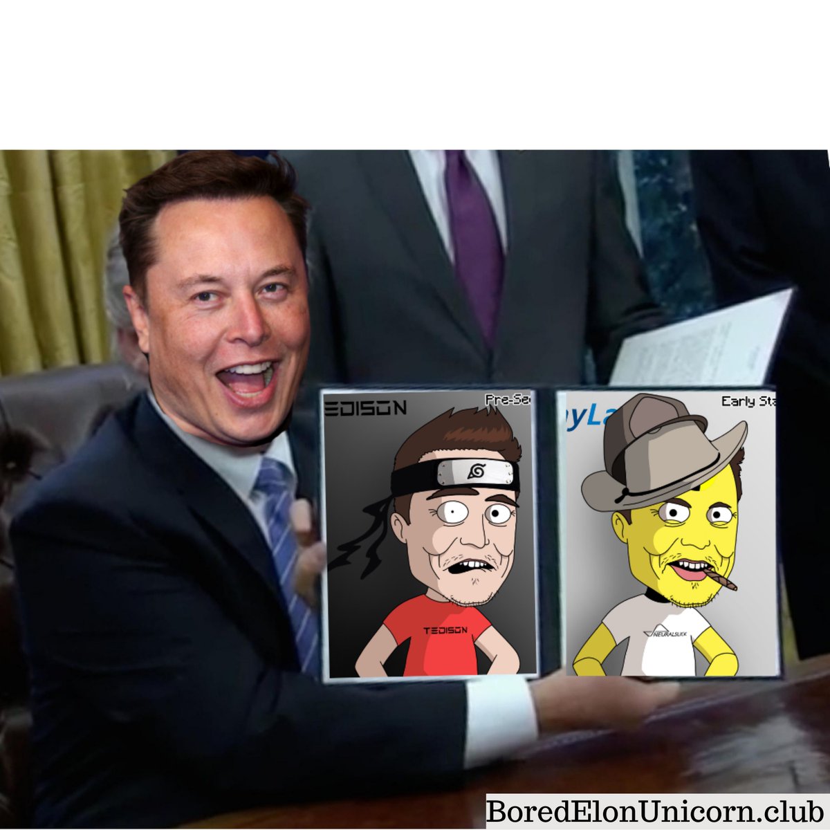 BoredElonUC's tweet photo. @elonmusk for the #POTUS 
We will have a minister of memes if he wins the race https://t.co/e2QuDsHzb5