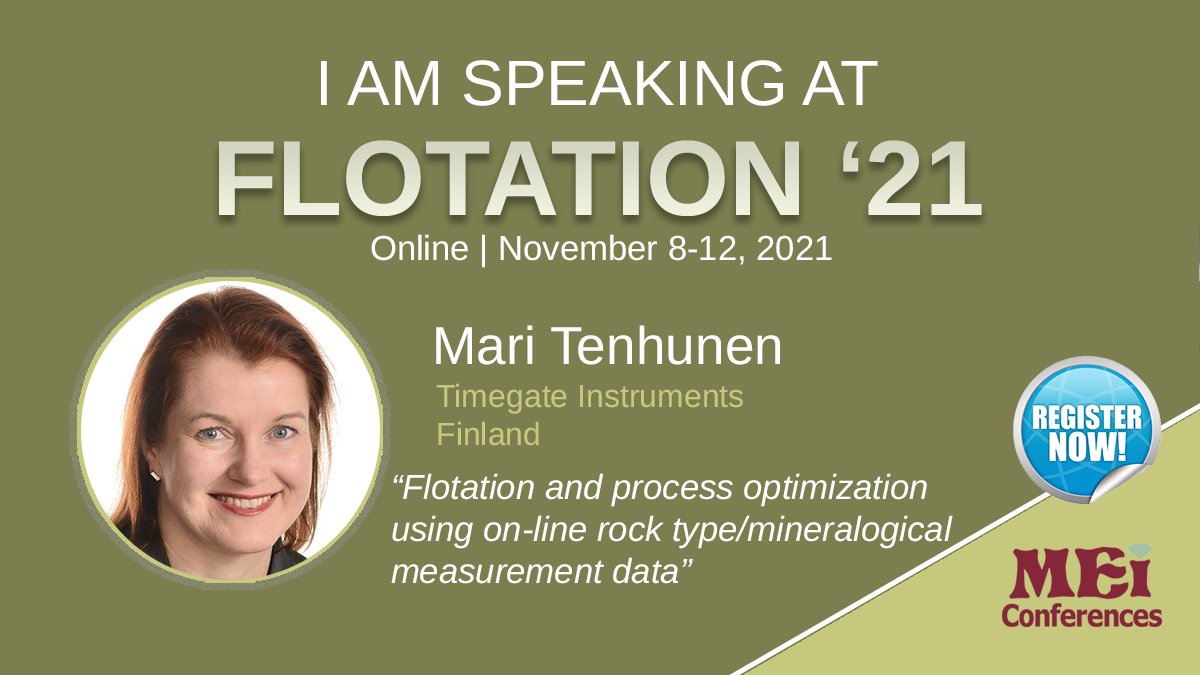 mari_tenhunen's tweet photo. Another global event ahead next week. I´m speaking at International Flotation Conference (Flotation '21) about flotation and process optimization using on-line rock type / mineralogical measurement data.
#timegate #ramanspectroscopy #global #Flotation21 https://t.co/HQzNM5afNn